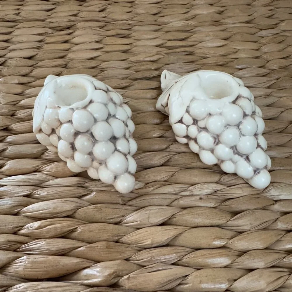 Vintage Red Wing Pottery Grape Cluster Candle Holders #622 1930's - Pair